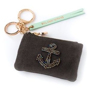 NWT - Spartina 449 | Anchor Beaded Keychain Coin Purse